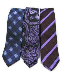 Dan Smith Men's Skinny Neckties Microfiber 3 Ties